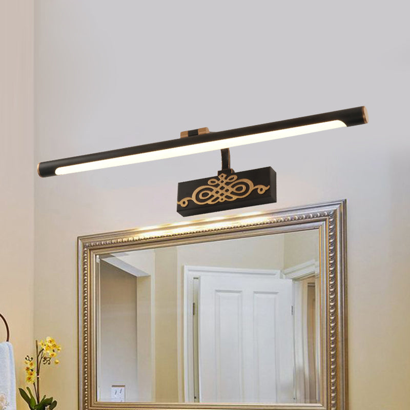 Vivolux | Schwarze verlängerte Vanity Licht Fixture klassische Metall LED Badezimmer Wandleuchte Lampe in Weiß/Warme/Natürliche Licht, 16"/20"/24" L