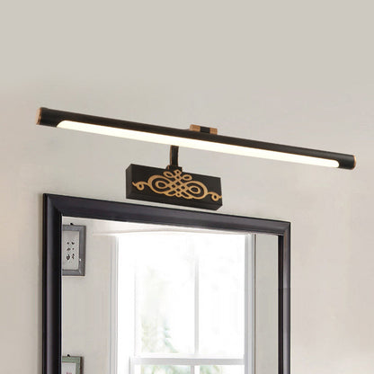 Vivolux | Schwarze verlängerte Vanity Licht Fixture klassische Metall LED Badezimmer Wandleuchte Lampe in Weiß/Warme/Natürliche Licht, 16"/20"/24" L