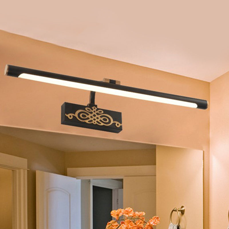 Vivolux | Schwarze verlängerte Vanity Licht Fixture klassische Metall LED Badezimmer Wandleuchte Lampe in Weiß/Warme/Natürliche Licht, 16"/20"/24" L