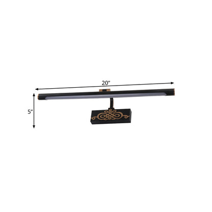 Vivolux | Schwarze verlängerte Vanity Licht Fixture klassische Metall LED Badezimmer Wandleuchte Lampe in Weiß/Warme/Natürliche Licht, 16"/20"/24" L