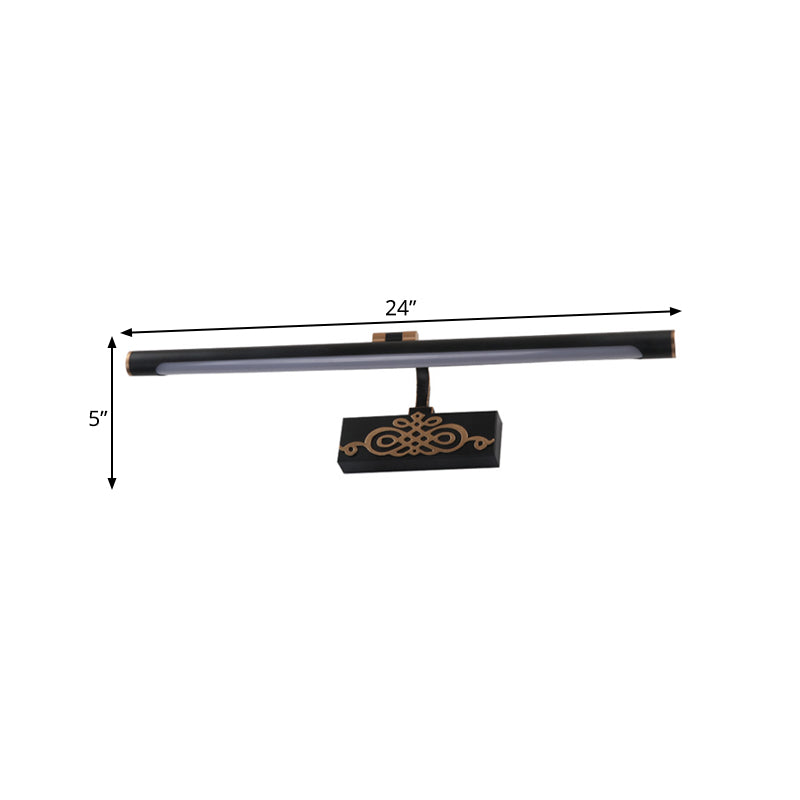 Vivolux | Schwarze verlängerte Vanity Licht Fixture klassische Metall LED Badezimmer Wandleuchte Lampe in Weiß/Warme/Natürliche Licht, 16"/20"/24" L