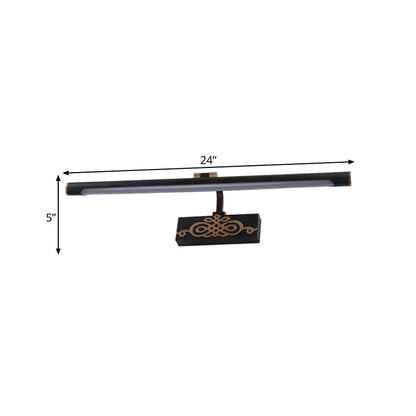 Vivolux | Schwarze verlängerte Vanity Licht Fixture klassische Metall LED Badezimmer Wandleuchte Lampe in Weiß/Warme/Natürliche Licht, 16"/20"/24" L