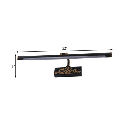 Vivolux | Schwarze verlängerte Vanity Licht Fixture klassische Metall LED Badezimmer Wandleuchte Lampe in Weiß/Warme/Natürliche Licht, 16"/20"/24" L