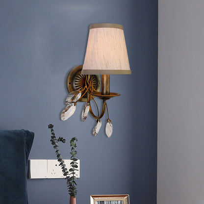 Vivolux | Getaperde Badkamer Vanity Lichtarmatuur Vintage Stof 1/2/3 Lichten Bruin Wandmontage Licht