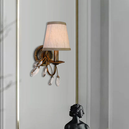 Vivolux | Getaperde Badkamer Vanity Lichtarmatuur Vintage Stof 1/2/3 Lichten Bruin Wandmontage Licht