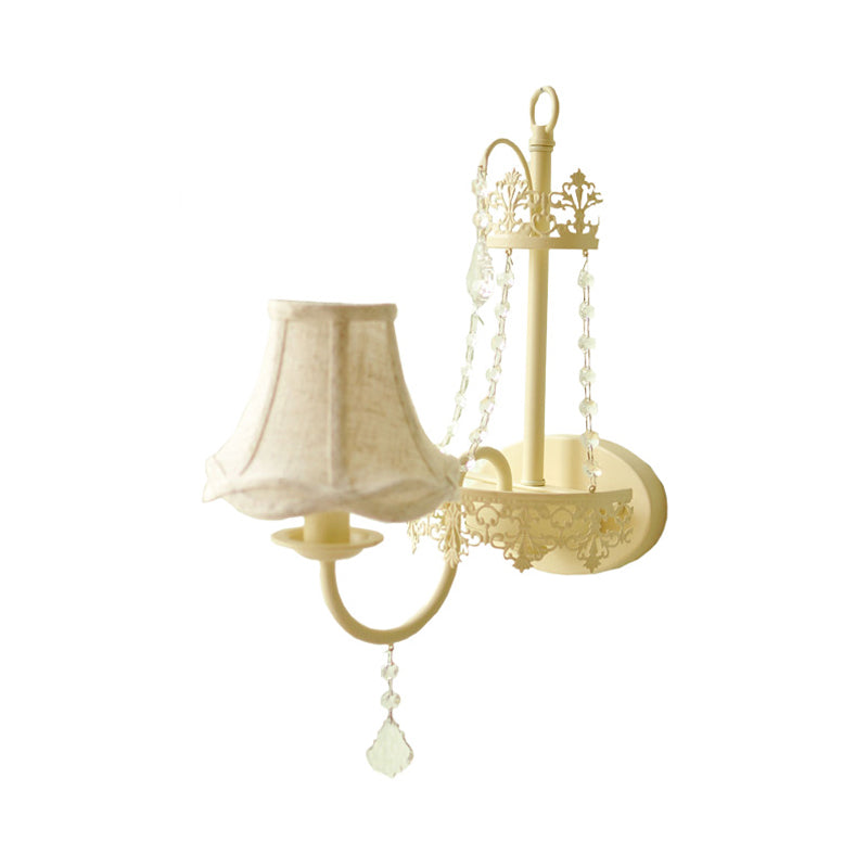 Vivolux | Witte 1 licht wandmontage licht vintage kristalstrang gebogen arm wandlamp met kap/zonder kap