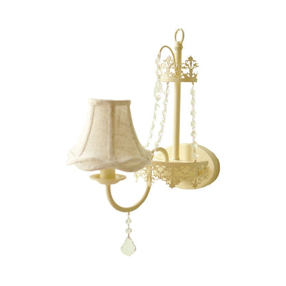 Vivolux | Witte 1 licht wandmontage licht vintage kristalstrang gebogen arm wandlamp met kap/zonder kap