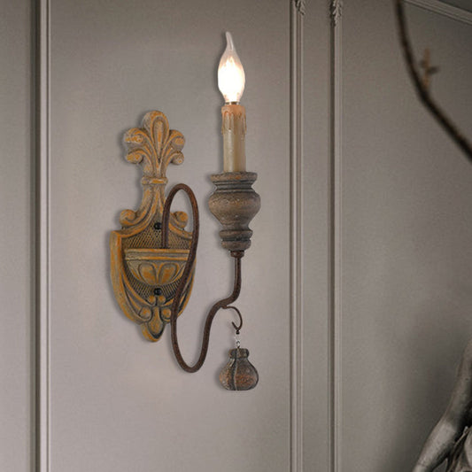 Vivolux | Verwilderte Holz gebogene Arm Wandleuchte Vintage Metall 1/2 Lichter Esszimmer Wandlampe Licht