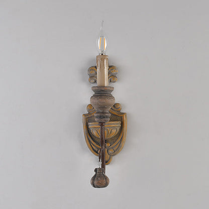 Vivolux | Verwilderte Holz gebogene Arm Wandleuchte Vintage Metall 1/2 Lichter Esszimmer Wandlampe Licht
