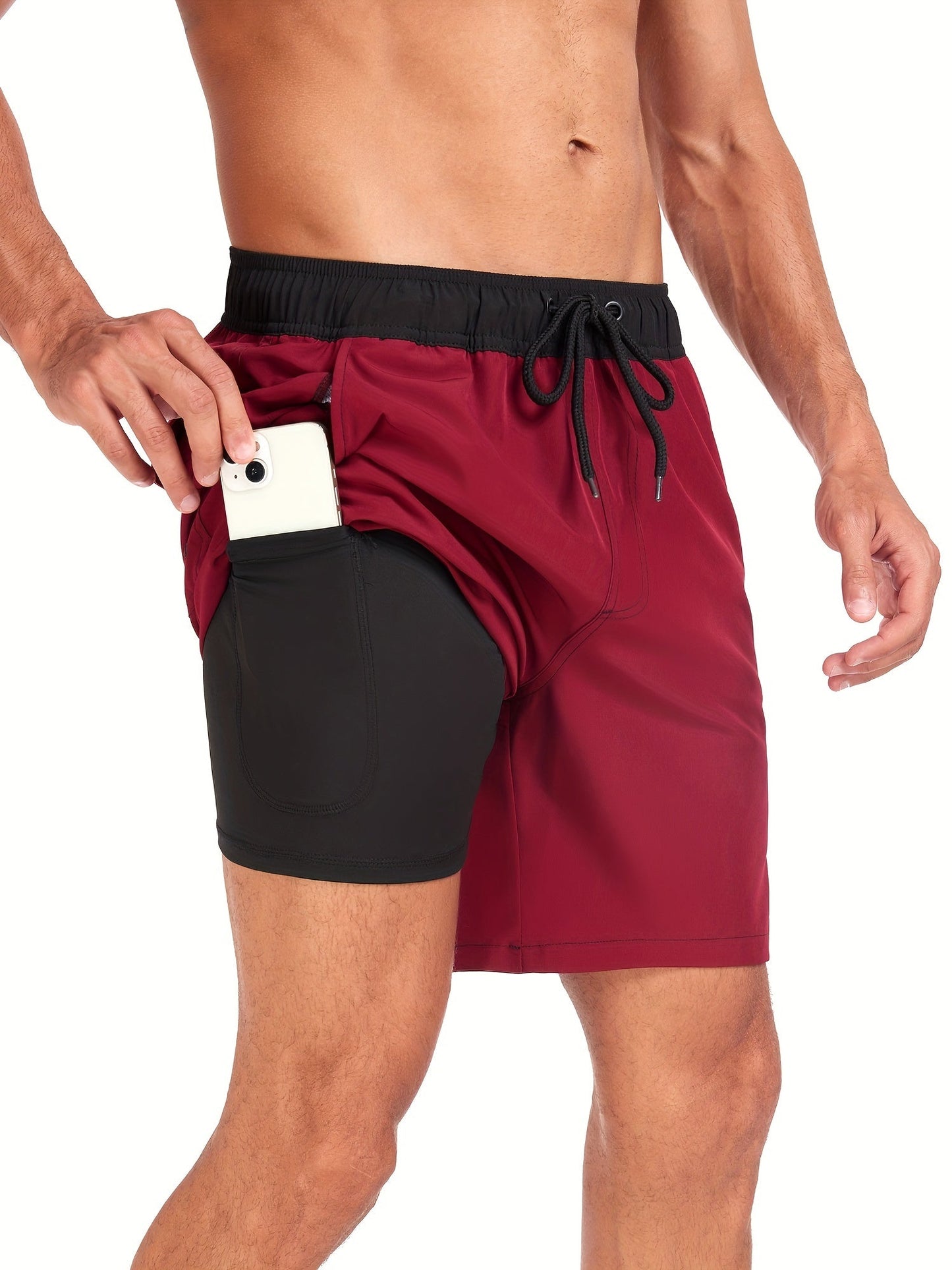 Badehose | Schnell trocknende Stretch-Shorts für Männer mit Handytasche