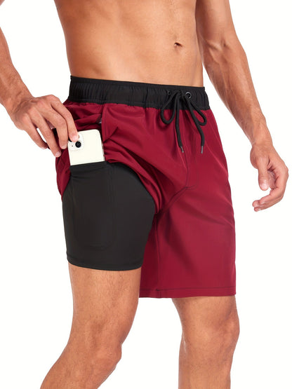 Badehose | Schnell trocknende Stretch-Shorts für Männer mit Handytasche