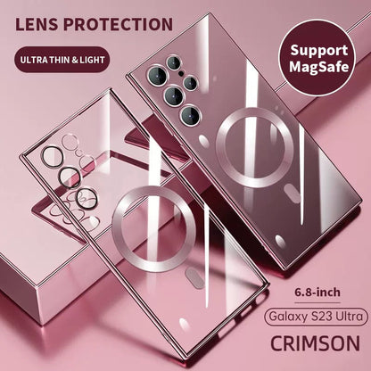 Vivolux | Transparente Luxus-Beschichtung Magnetische Abdeckung für Samsung