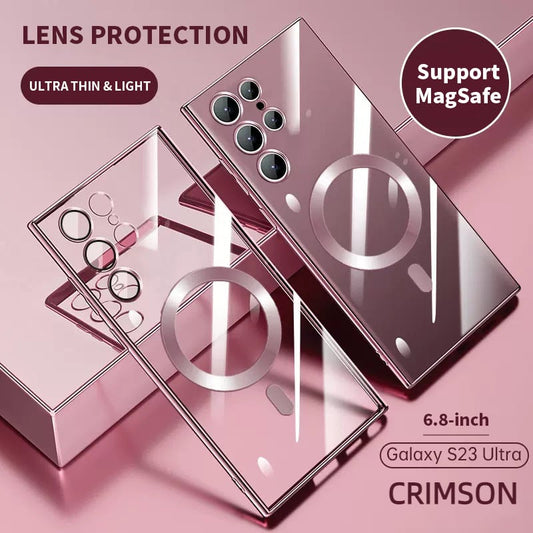 Vivolux | Transparente Luxus-Beschichtung Magnetische Abdeckung für Samsung