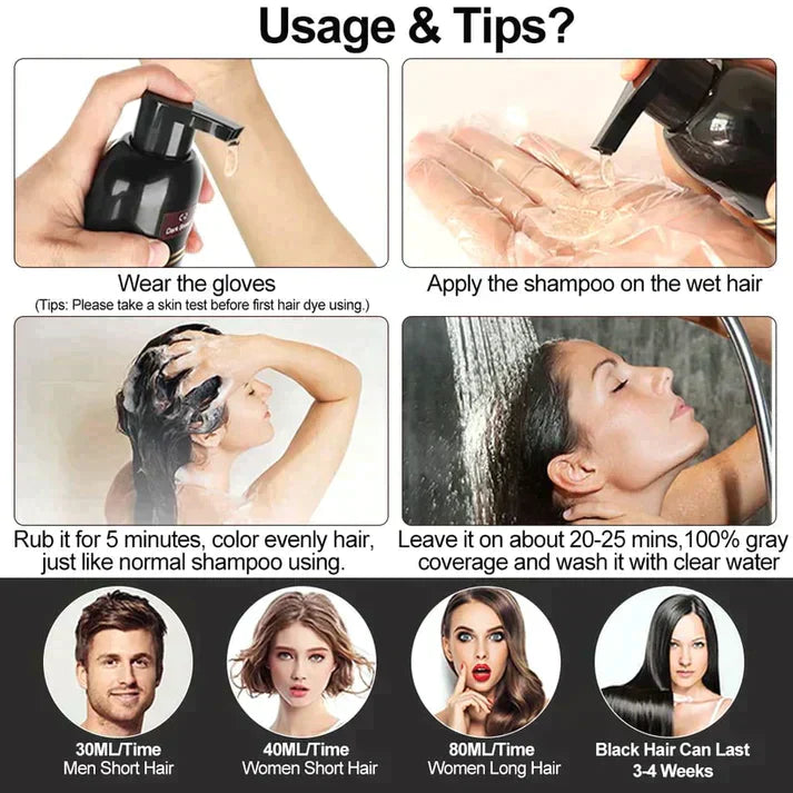 Vivolux | BLACK HAIR DYE SHAMPOO (AYURVEDIC NO SIDE EFFECT)