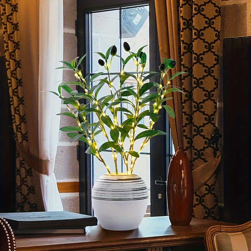 Vivolux | Beleuchteter Olivenbaum LED Lampe – Modernes Dekor für festliche Anlässe, Hochzeiten, Geburtstage und Partystimmung, ideal für Esstisch, Schrank oder Café-Dekor