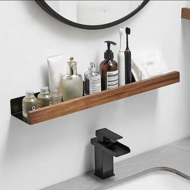 Vivolux | Massivholz Badezimmer-Organizer-Regale ohne Bohren