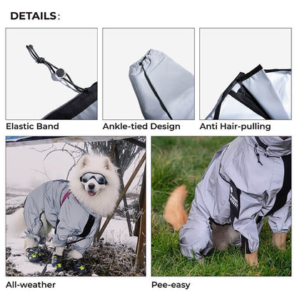 Vivolux | Reflektierender Allwetter wasserdichter cooler Hundezubehör Regenmantel