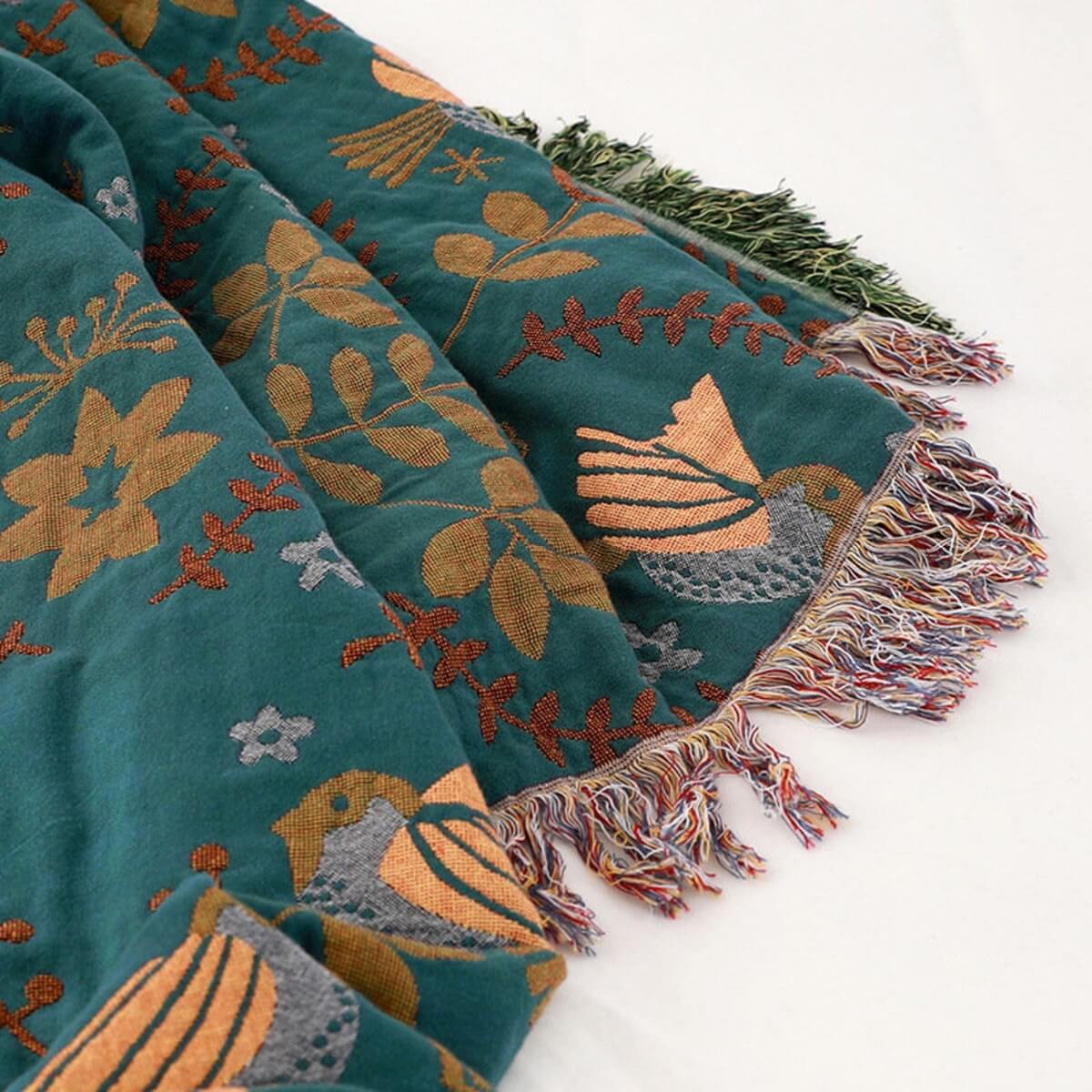 Vivolux | Reversible Skandinavische Vogelwurfdecke