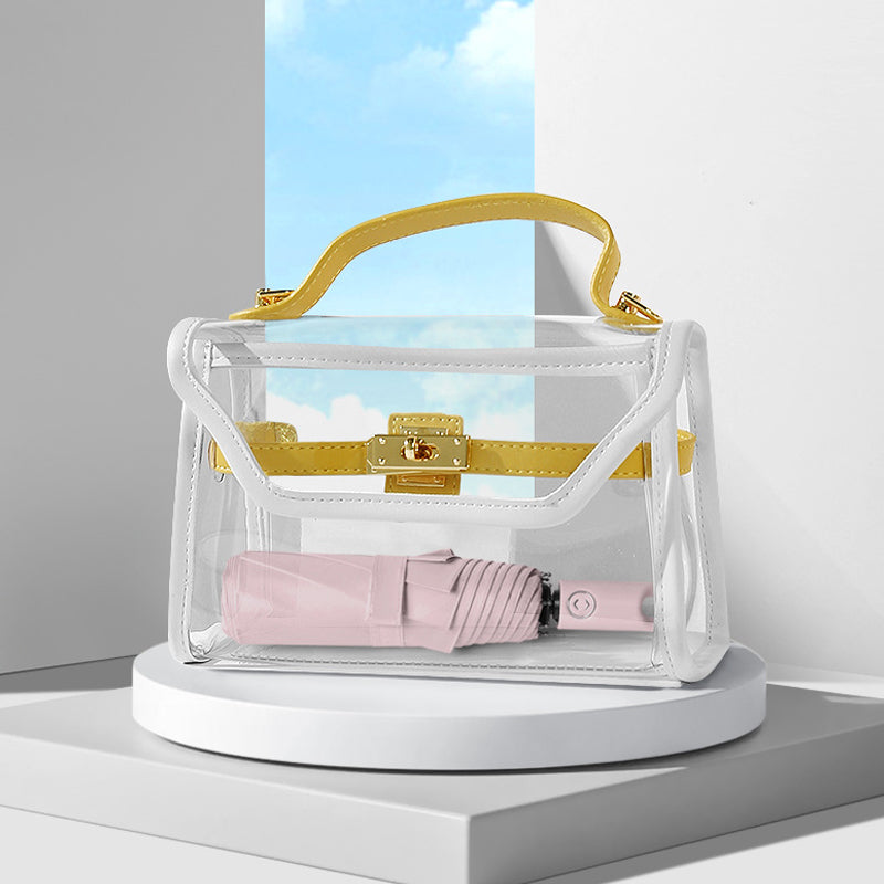 Dreifacher, selbstöffnender und einziehbarer Regenschirm mit Schnalle