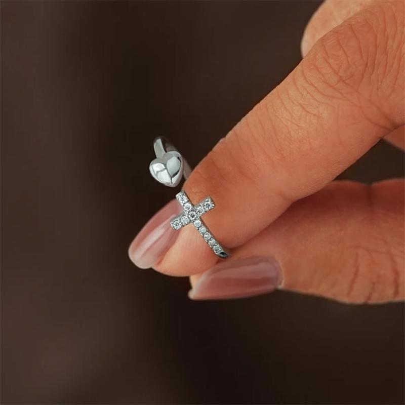 Love S925 Sterling Silber Kreuz Ring