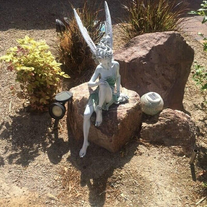 Sitzende Elf Skulptur | Garten Deko