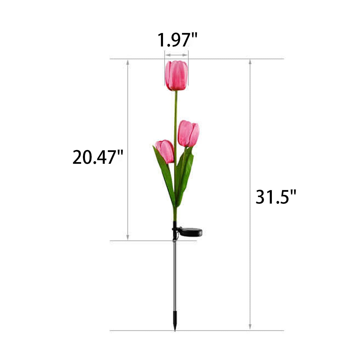 Vivolux | Solar Tulpe Rasenlicht Außen Garten LED Tulpe Blumenlicht Bodenstecker Landschaftslicht