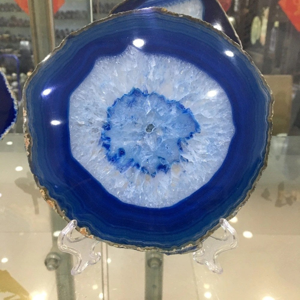Vivolux | Blaue Achat-Kristallscheibe