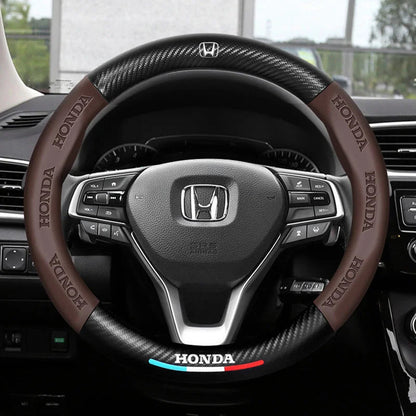 Anti-Rutsch 3D Prägung Kohlefaser Leder Auto Lenkradbezug Universelle Passform