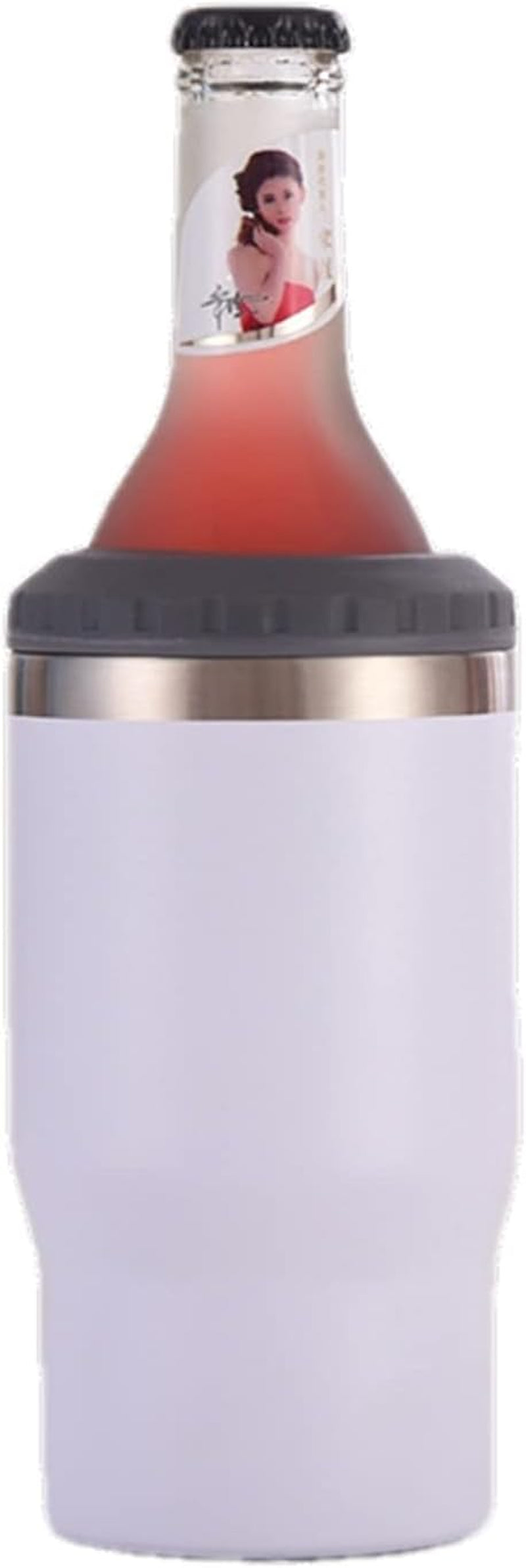 Vivolux | 4 in 1 Edelstahl Dose-/Flaschenisolator, 14Oz Zwei-Wege-Deckel SUS Isolierte Dose Kühler, Bierflaschenhalter (Schwarz)