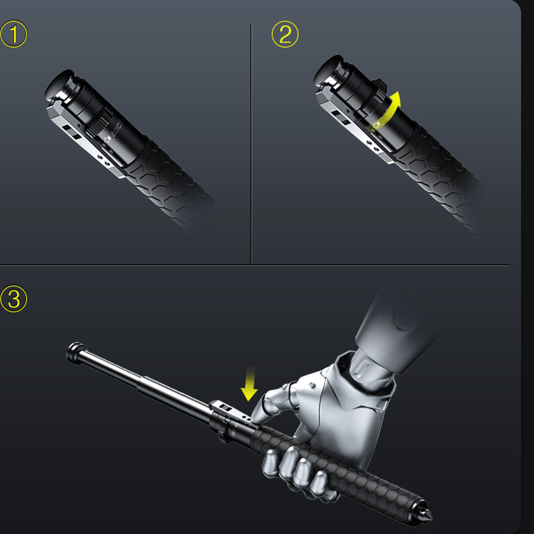 Vivolux | Automatischer Wandern Gehstock Sicherheits Trekkingstock mit LED-Licht