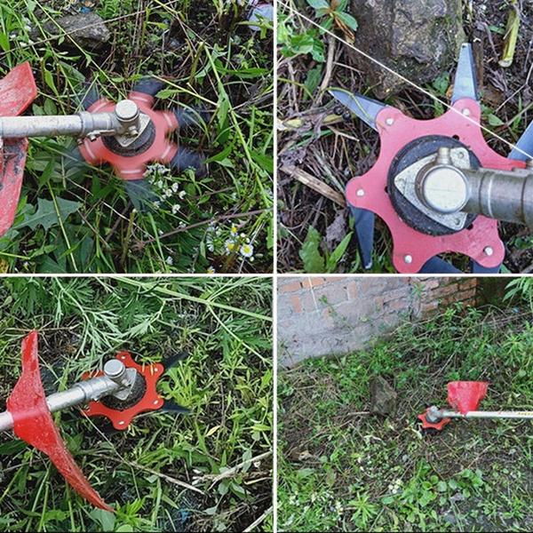 Vivolux | 6 Blätter Rasenmäherklinge Metall Freischneiderklingen Trimmerklinge