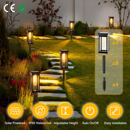 Vivolux | 6-Pack: Solarbetriebene Gartenbeleuchtung IP65 Wasserdicht Auto Ein Aus