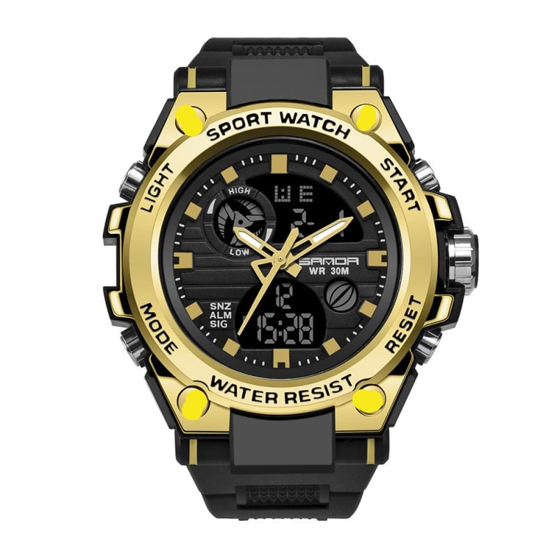 Vivolux | Sportliche Dual-Display Mode Multifunktionale wasserdichte leuchtende Herrenarmbanduhr