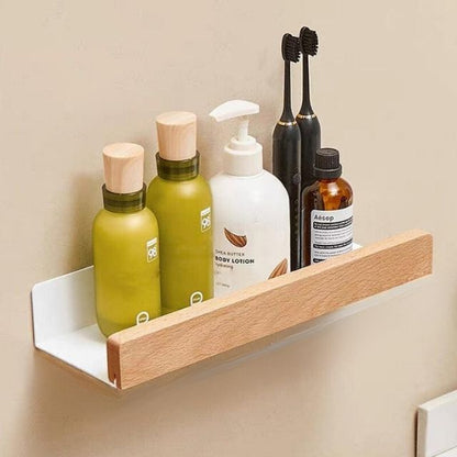 Vivolux | Massivholz Badezimmer-Organizer-Regale ohne Bohren