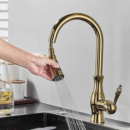 Vivolux | Messing Küchenarmatur Pull Out Mixer Spüle Wasserhahn 360 Rotation Single Handle