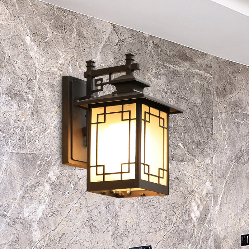 Vivolux | Aluminium Schwarze Finish Wandbeleuchtung Fensterdekoration 1-Kopf Landhausstil Wandlampe mit Offenen Boden Design