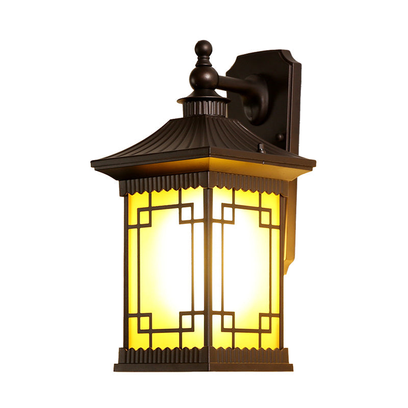 Vivolux | 1-Birne Quadratisch Pavillon Wandlicht Sconce Bauernhaus Schwarz Metallic Wandmontage Lampe Leuchte