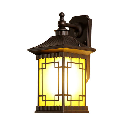 Vivolux | 1-Birne Quadratisch Pavillon Wandlicht Sconce Bauernhaus Schwarz Metallic Wandmontage Lampe Leuchte