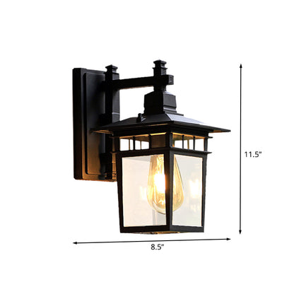Vivolux | 8.5"/11" W 1-Birnen Wandleuchten Fixture Lodges Pavilion Klarglas Wandmontierte Beleuchtung in Schwarz