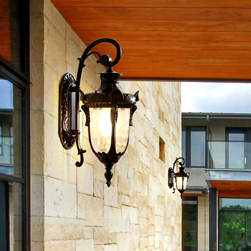 Vivolux | 1-Head Water Glass Wandlamp Muurbevestiging Platteland Goud/Zwart Dennennaald Buiten Wandlamp Verlichting