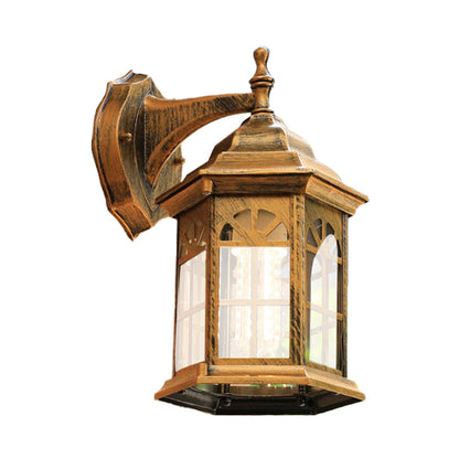 Vivolux | 1-Head Castle Wandleuchte Landhaus Weiß/Schwarz/Messing Aluminium Wandmontierte Lampe mit Klarglas-Schirm