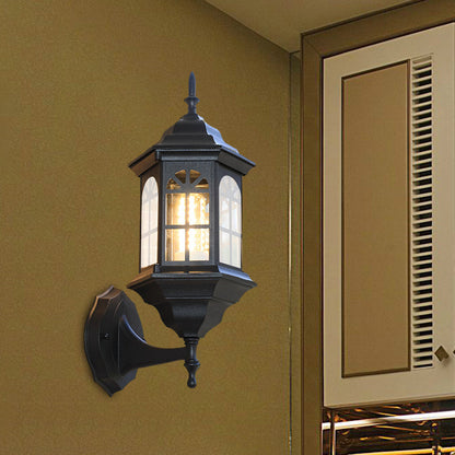 Vivolux | Kasteelvorm Aluminium Wandverlichting Platteland 1-Lamp Buiten Wandlamp Sconces in Wit/Zwart/Messing