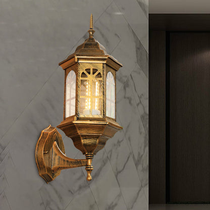 Vivolux | Kasteelvorm Aluminium Wandverlichting Platteland 1-Lamp Buiten Wandlamp Sconces in Wit/Zwart/Messing