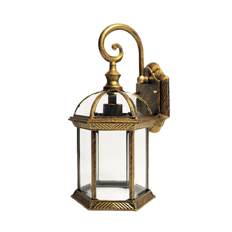 Vivolux | Vogelkooi Binnenplaats Wandgemonteerde Verlichting Boerderij Helder Glas 1 Peertje Messing/Zwarte Afwerking Wandlamp Fitting