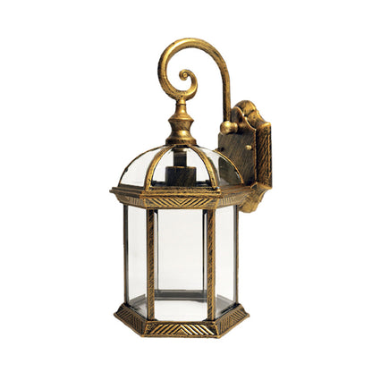 Vivolux | Vogelkooi Binnenplaats Wandgemonteerde Verlichting Boerderij Helder Glas 1 Peertje Messing/Zwarte Afwerking Wandlamp Fitting