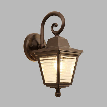 Vivolux | 1 Lichte Wandlamp Rustieke Buitenwandlamp Verlichting met Glacier Prismatic Glass Shade in Zwart