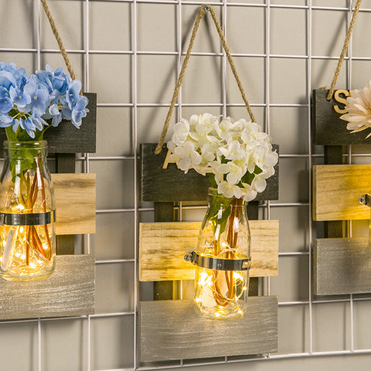 Vivolux | Nordic Flower Accent String Light für Teeladen Klarglas Glas Wandlampe in Pink/Weiß/Gelb