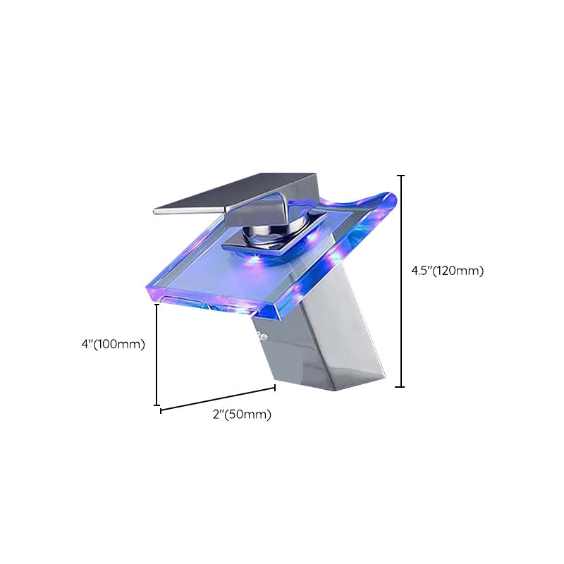 Vivolux | 1-Hebel Waschtischarmatur 1-Loch Kupfer Waschbeckenarmatur mit LED-Beleuchtung