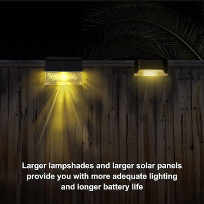 Vivolux | Solar Deck Lights 4er Set, Solar Stufenlichter Außen, Warmweiß/Farbwechselnde Solarzaunleuchte für Terrasse Garten Hof