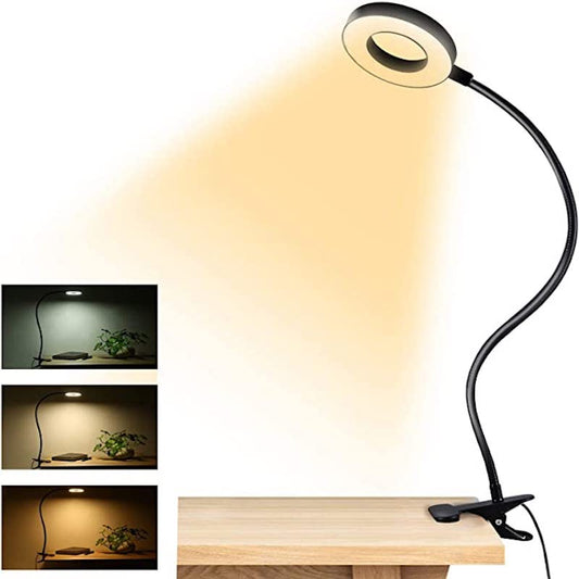 Vivolux | Clip-on Licht - Leselampe mit 48 LEDs, 3 Farbmodi und 10 Helligkeitsstufen, Augenschutz und flexibler Schwanenhals